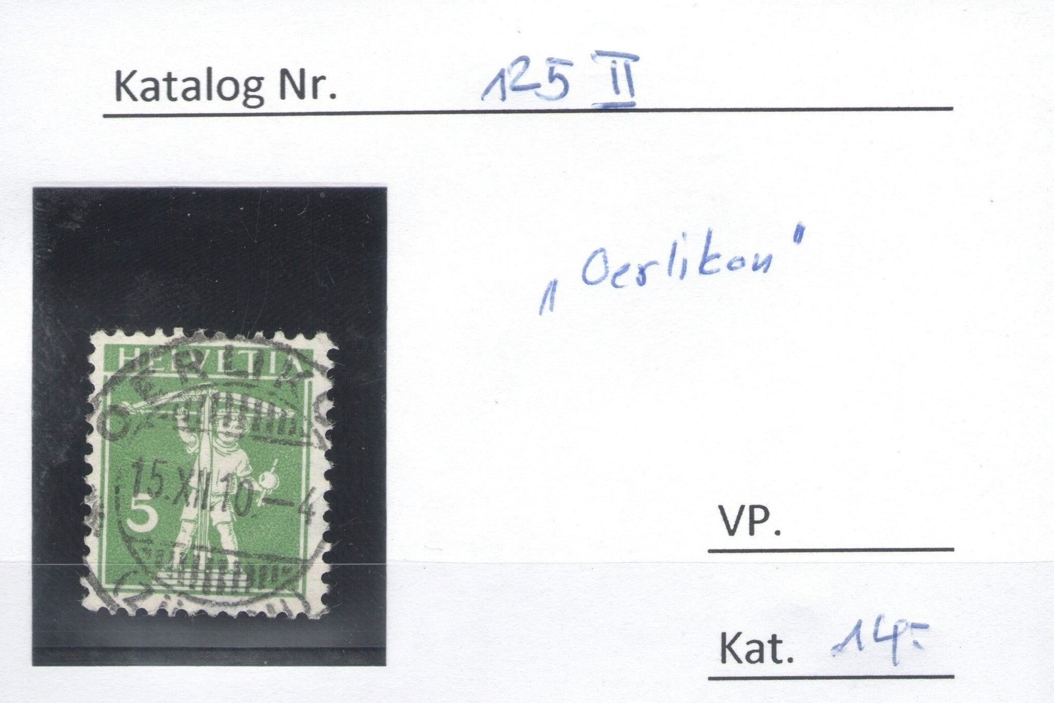 CH - Vollstempel - SBK Nr. 125II -  Oerlikon