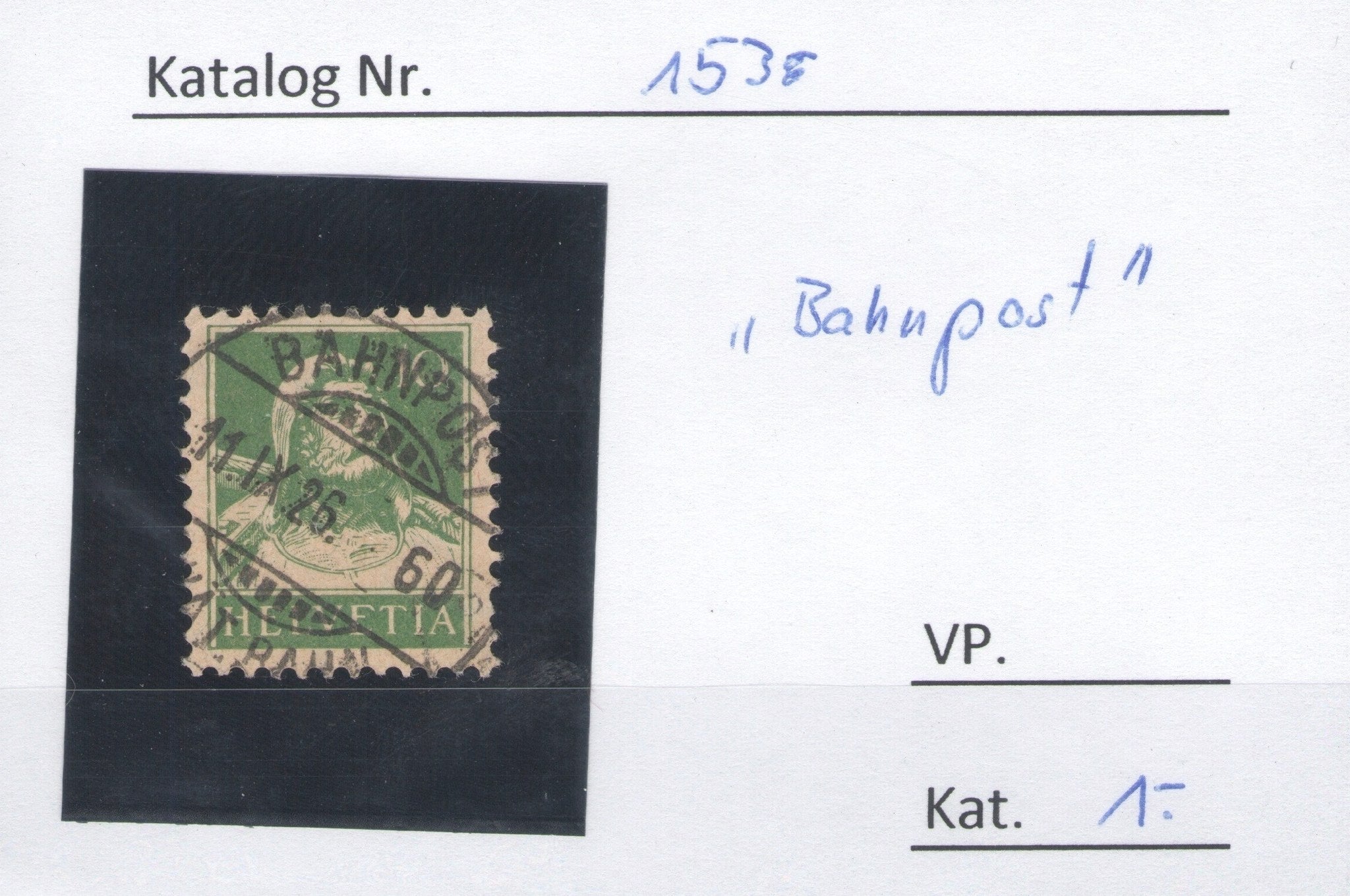 CH - Vollstempel - SBK Nr. 153 -  Bahnpost