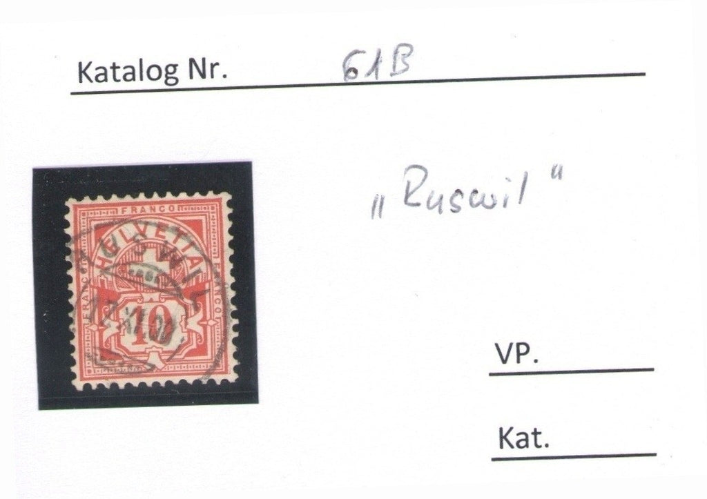 CH - Vollstempel - SBK Nr. 61B -  Ruswil