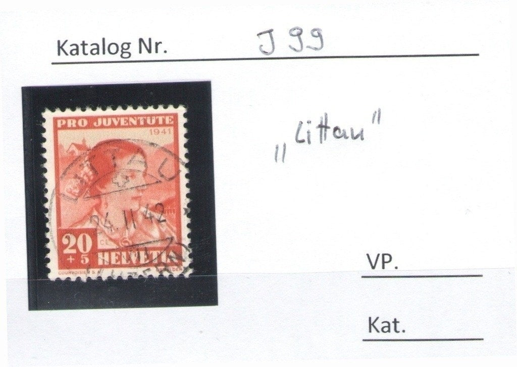 CH - Pro Juventute - SBK Nr. J99 - Stempel "Litau"
