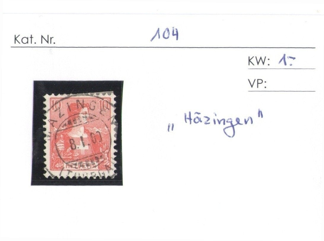 CH - Vollstempel - SBK Nr. 104 -  Häzingen