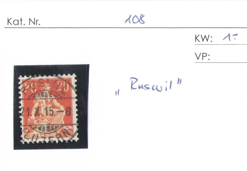 CH - Vollstempel - SBK Nr. 108 -  Ruswil