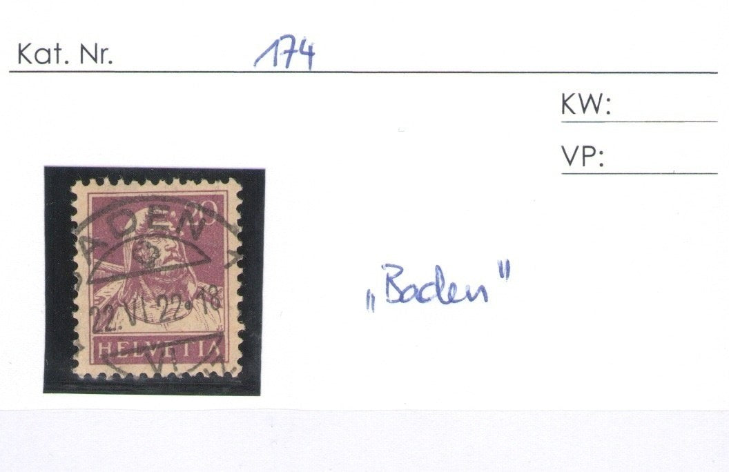 CH - Vollstempel - SBK Nr. 174 -  Baden