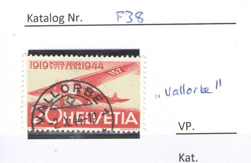 CH - Flugpost - SBK Nr. F38 - Stempel Vallorbe
