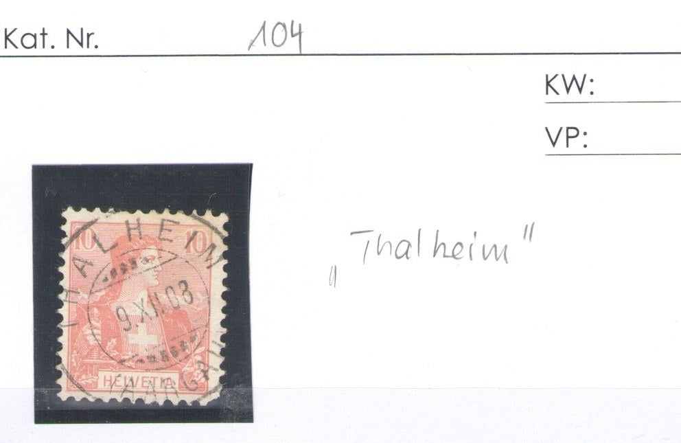 CH - Vollstempel - SBK Nr. 104 -  Thalheim