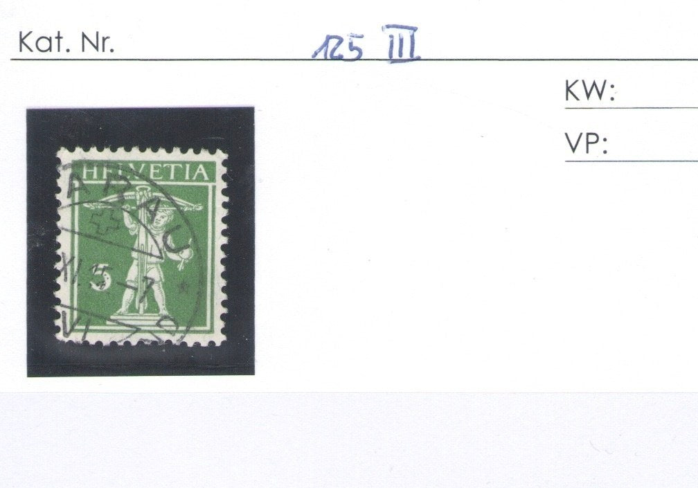 CH - Vollstempel - SBK Nr. 125II -  Aarau