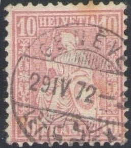 CH - Sitz. Helvetia - SBK Nr. 38 - Stempel "Genève"