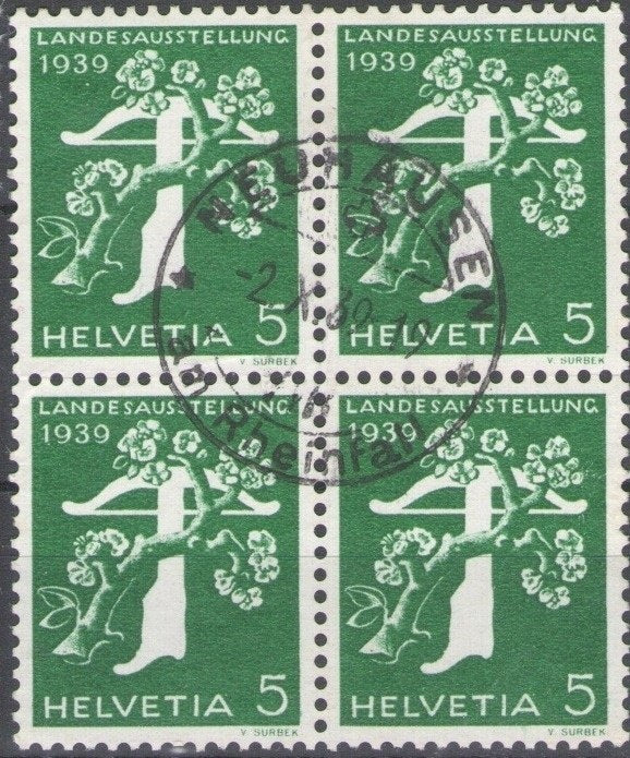 CH - Werbemarken - SBK Nr. 228z 4er Bock Stempel Neuhausen