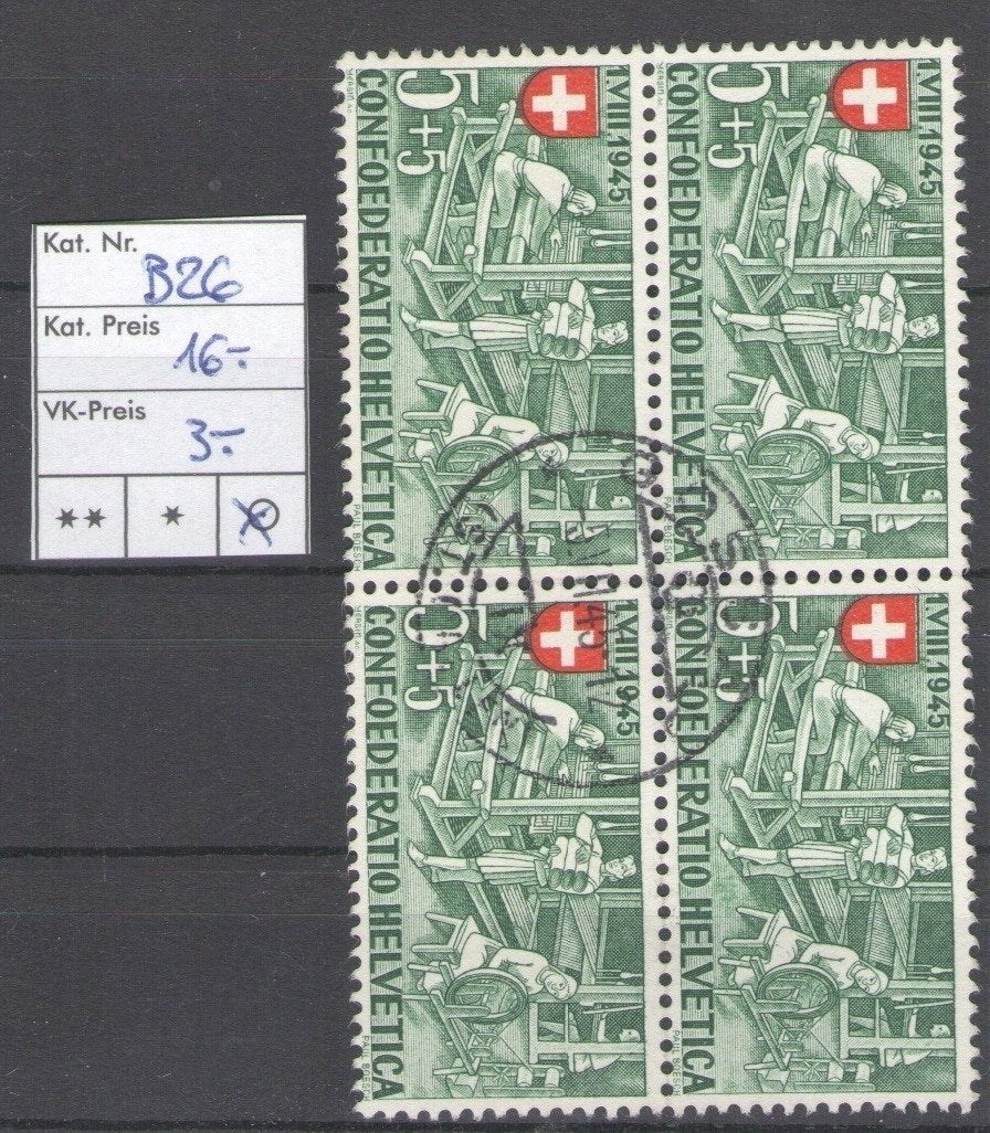 CH - Pro Patria - SBK Nr. B22 4er Block - Oberuzwil