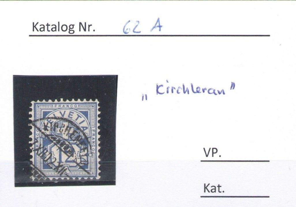 CH - Ziffermuster - SBK Nr. 62A - Stempel "Kirchlerau"