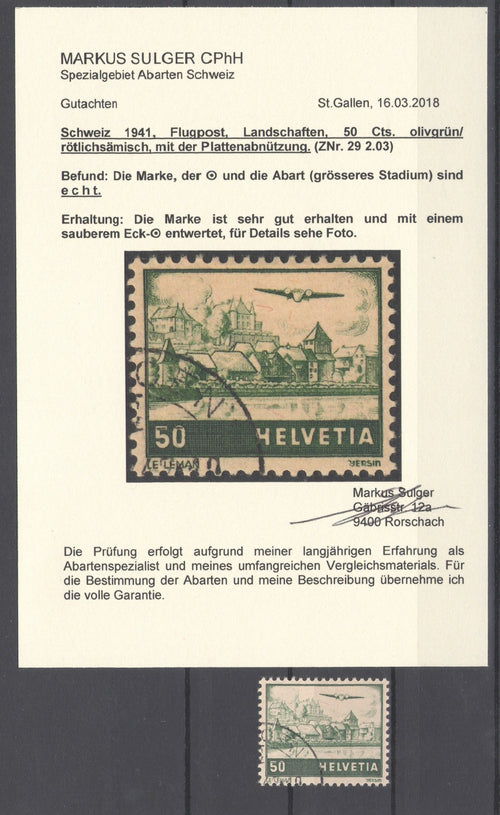 CH - Abarten - SBK Nr. F29.2.03 - Plattenabnutzung