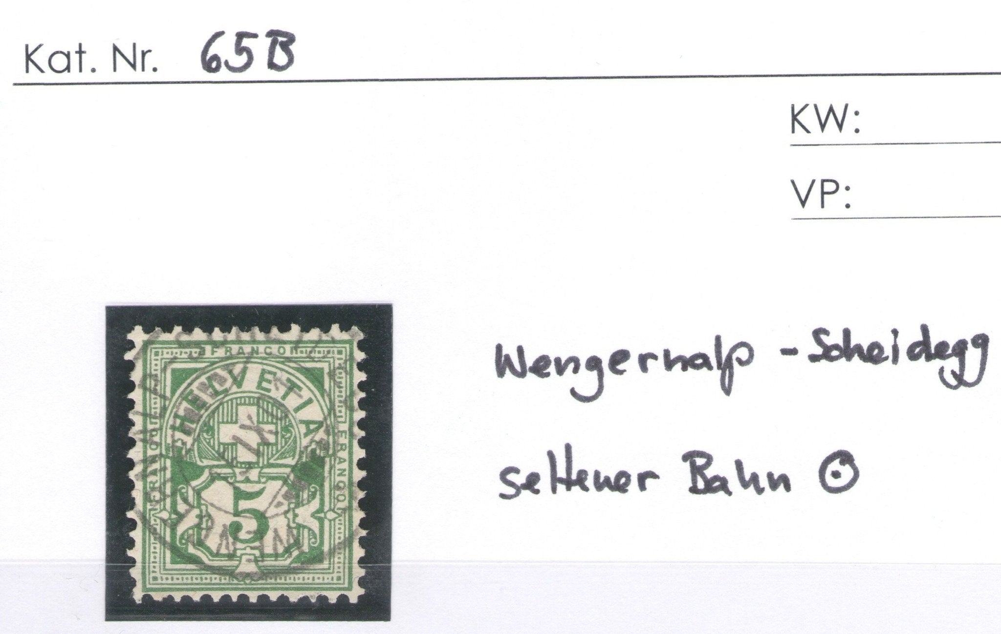CH - Ziffermuster - SBK Nr. 65B - Wengeralp - Scheidegg RRR