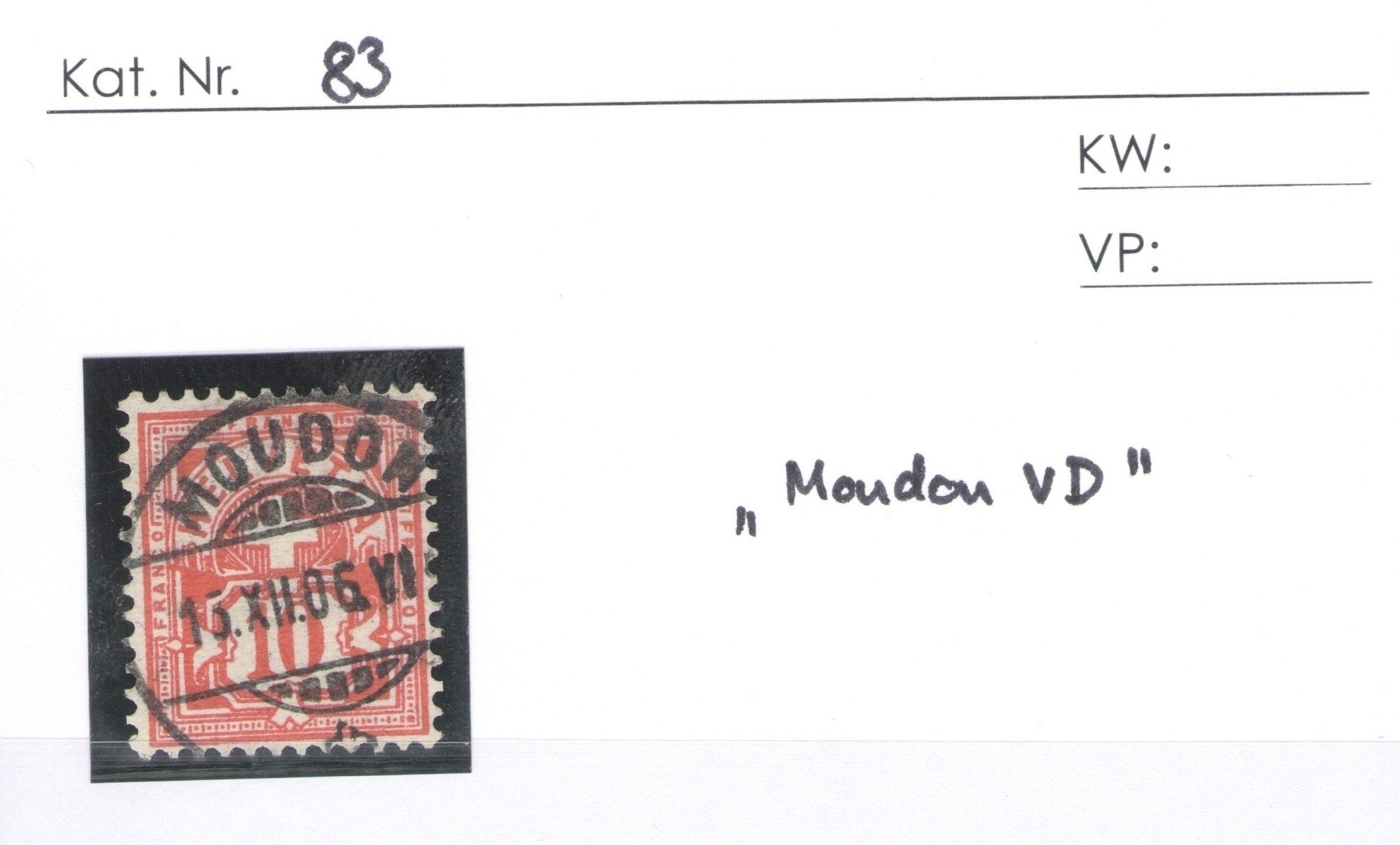 CH - Ziffermuster - SBK Nr. 83 - Moudon VD