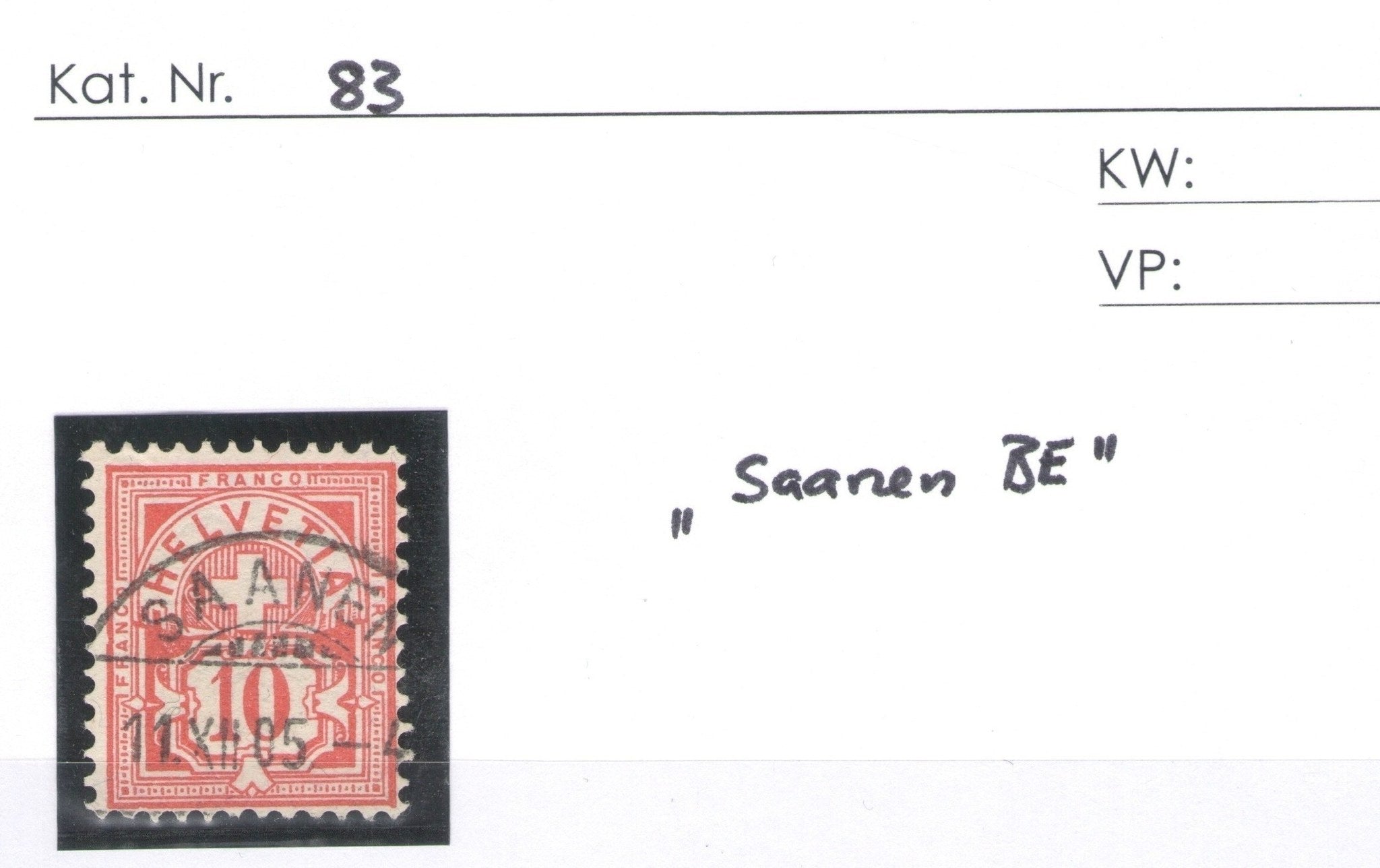 CH - Ziffermuster - SBK Nr. 83 - Saanen BE