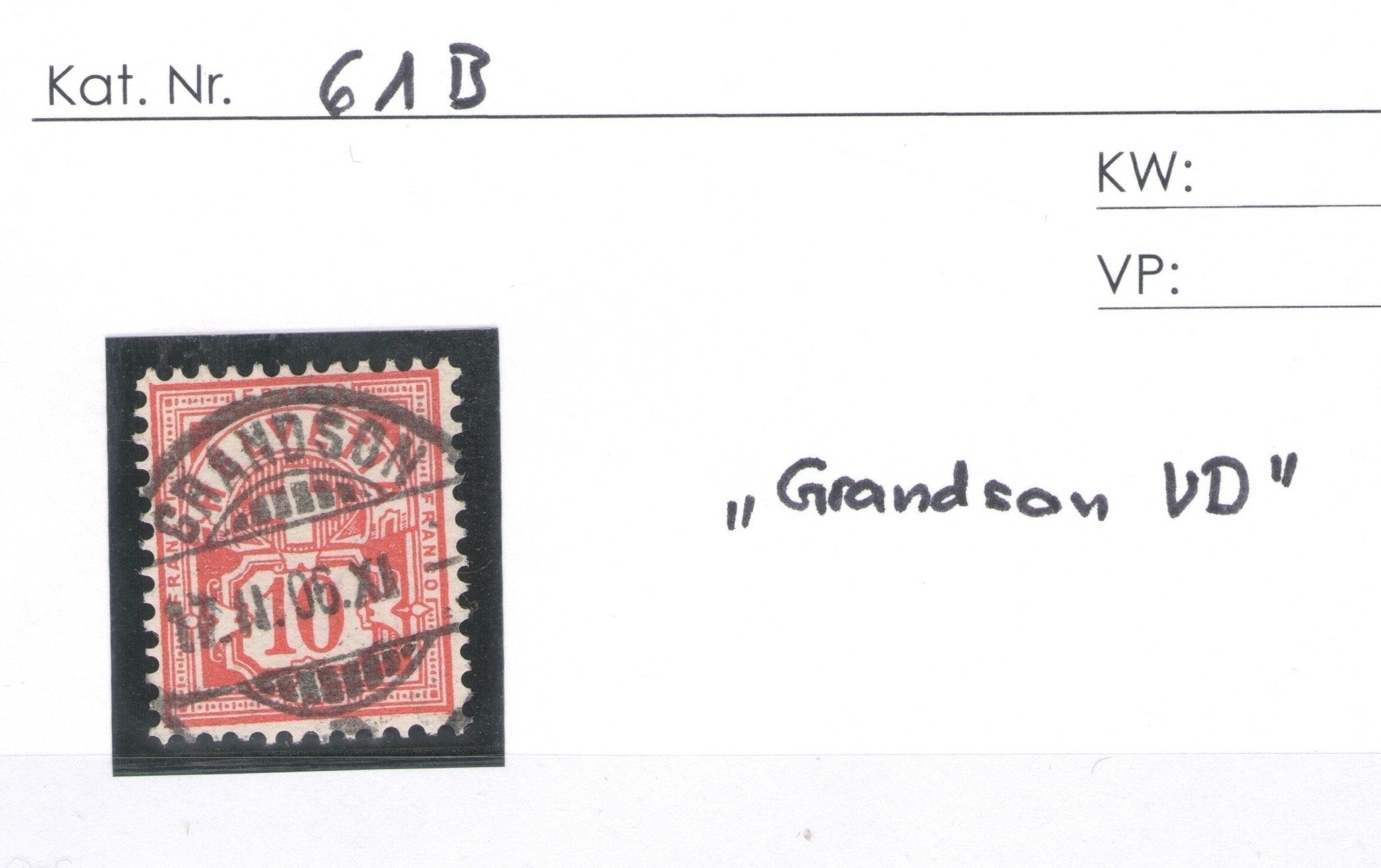 CH - Ziffermuster - SBK Nr. 61B - Grandson VD