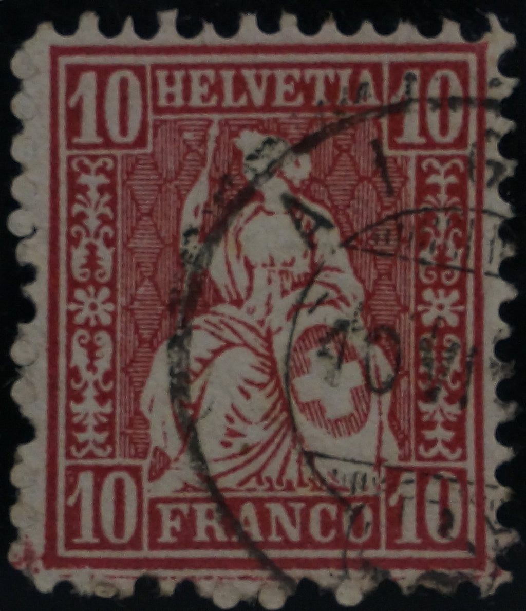 CH - Sitz. Helvetia - SBK Nr. 38 - Aigle unt. RL doppelt