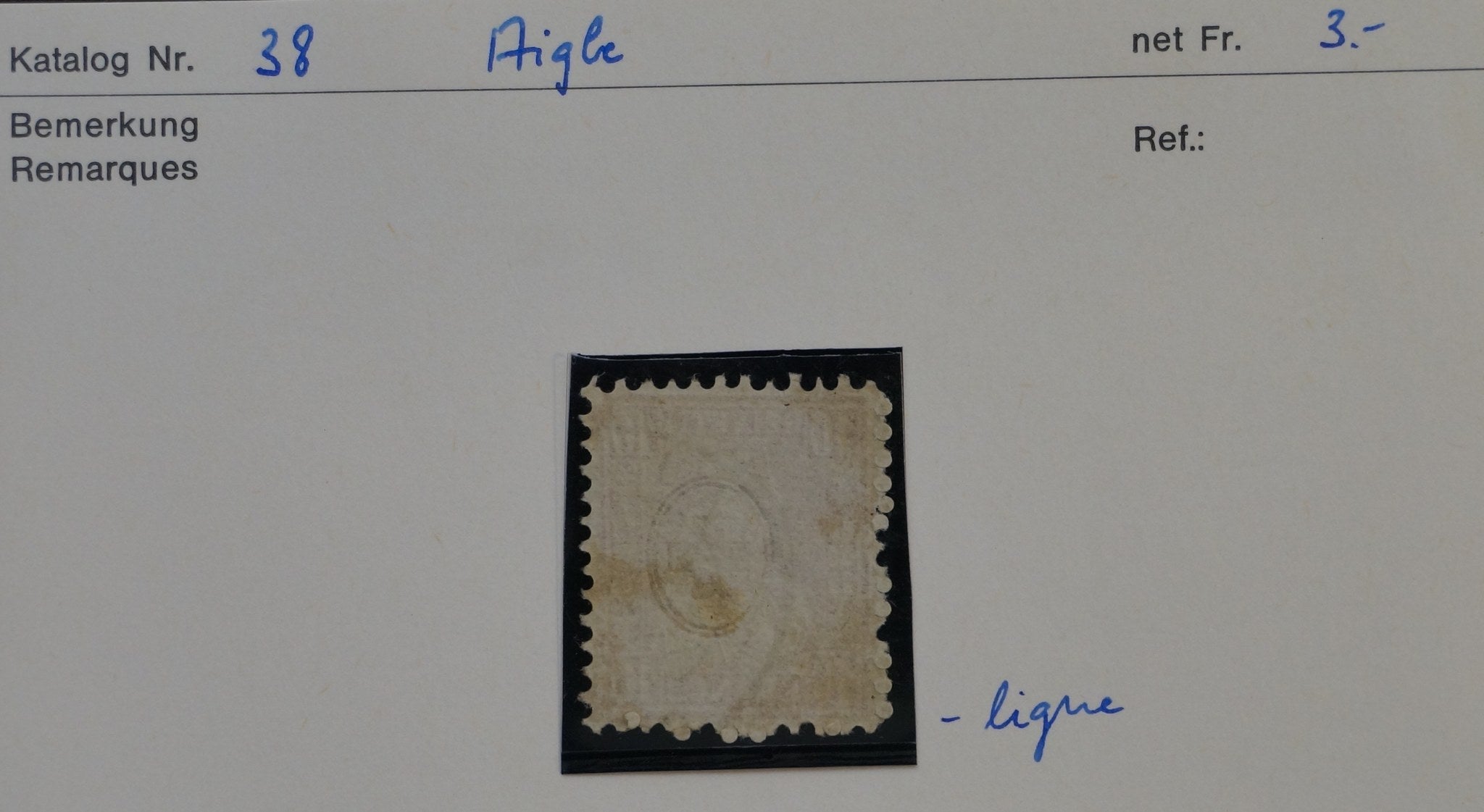 CH - Sitz. Helvetia - SBK Nr. 38 - Aigle unt. RL doppelt