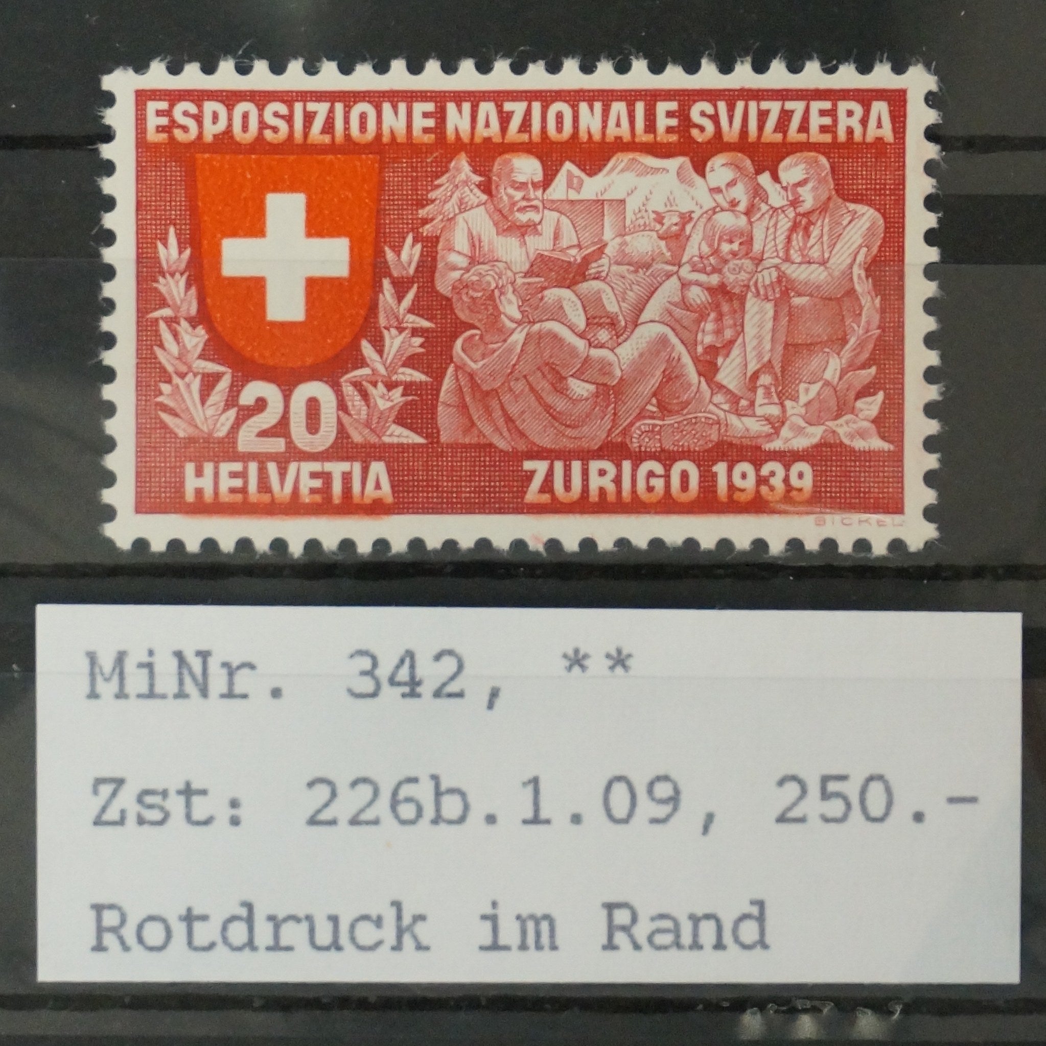 CH - Abarten - SBK Nr. 226.1.09 ** - Rotdruck im Rand