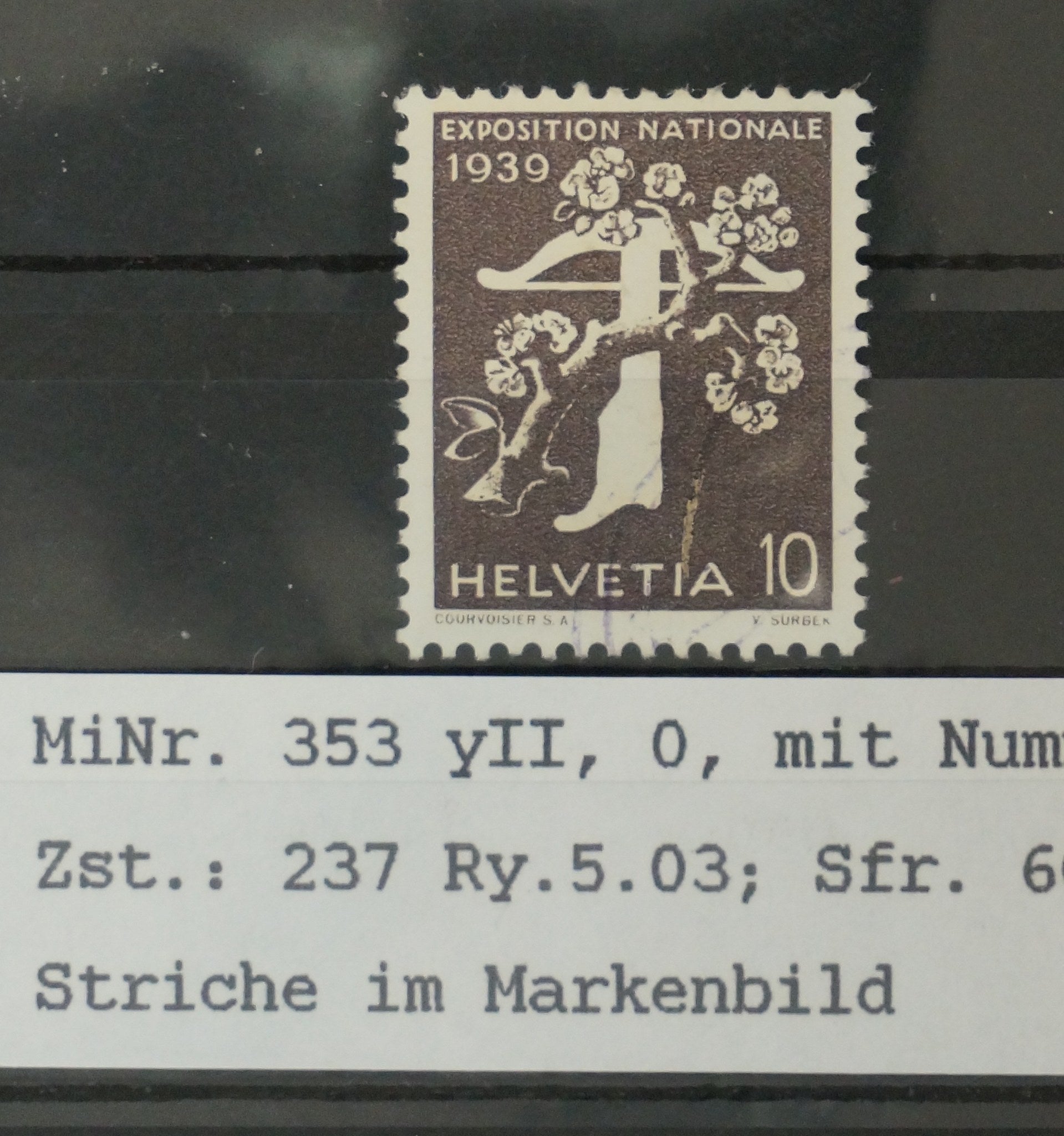CH - Abarten - SBK Nr. 237 Ry.5.03 - Striche im Markenbild