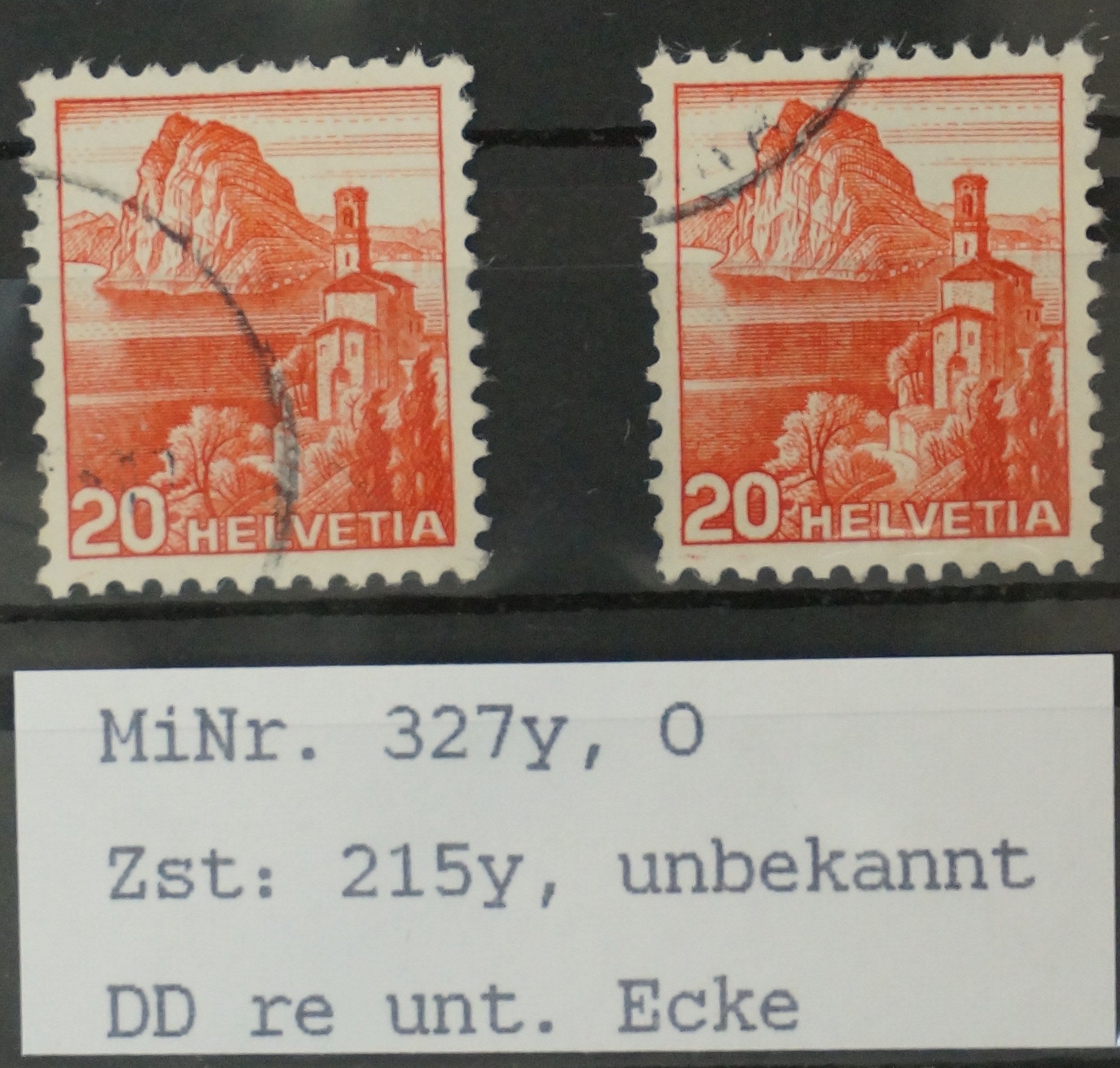 CH - Abarten - SBK Nr. 215y - DP rechte untere Ecke