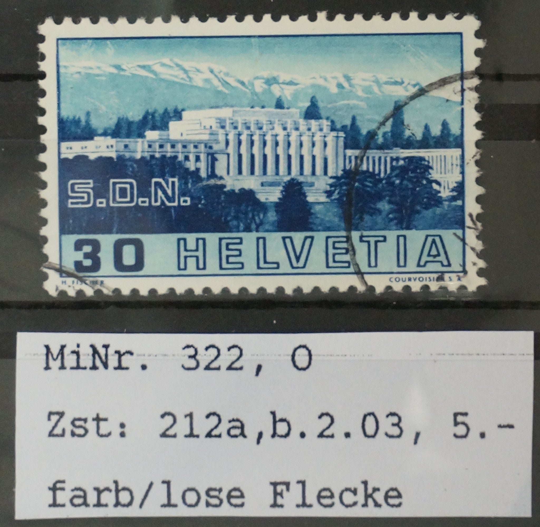 CH - Abarten - SBK Nr. 212.2.03 - farblose Flecken