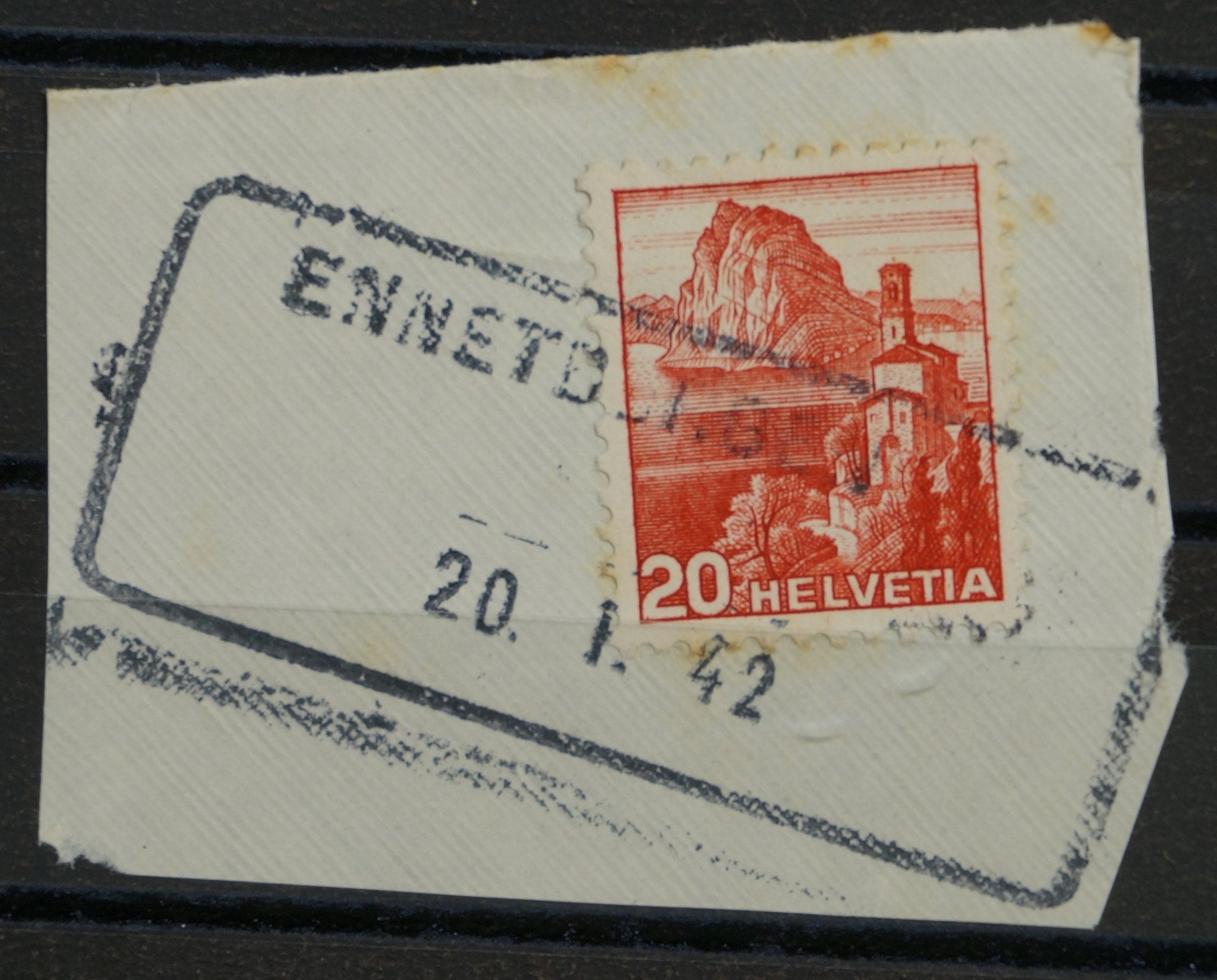 CH - Stempel - SBK Nr. 205 auf Auschnitt "Ennetbaden AG"