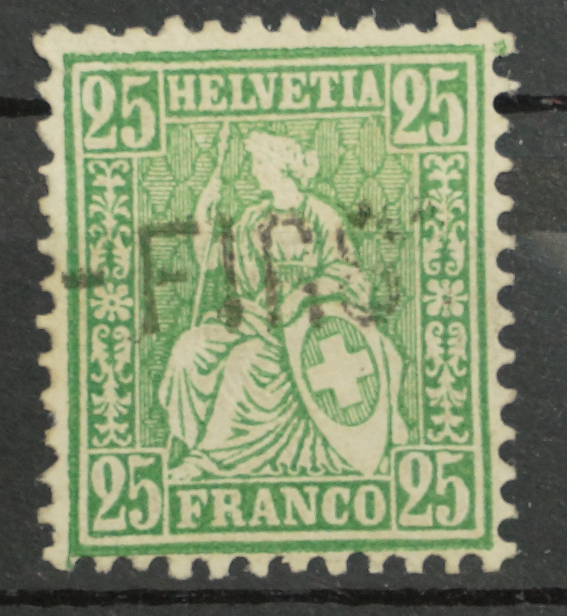 CH - Sitz. Helvetia - SBK Nr. 34 Stabstempel Rigi-First