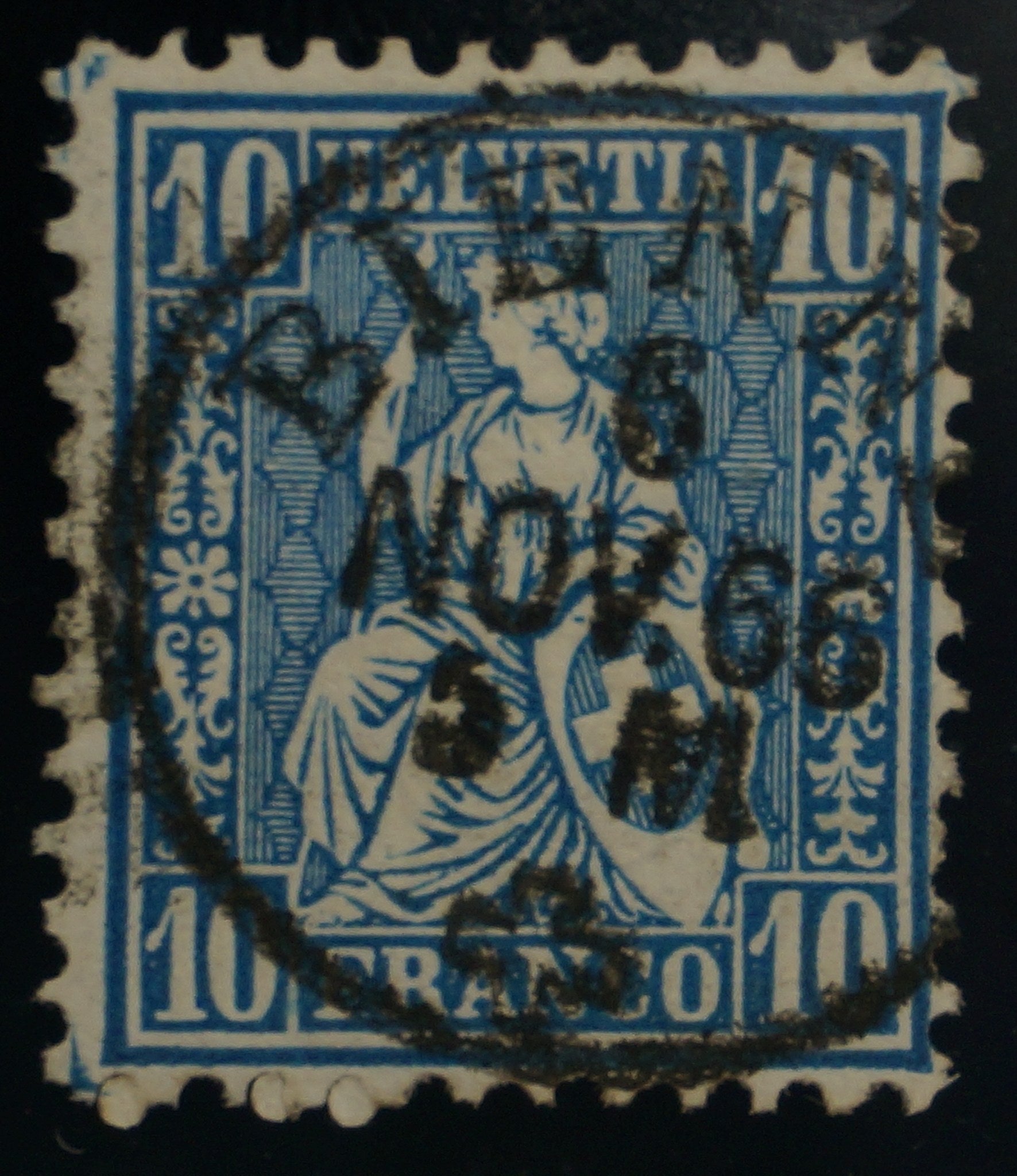 CH - Sitz. Helvetia - SBK Nr. 31 - Vollstempel Bienne