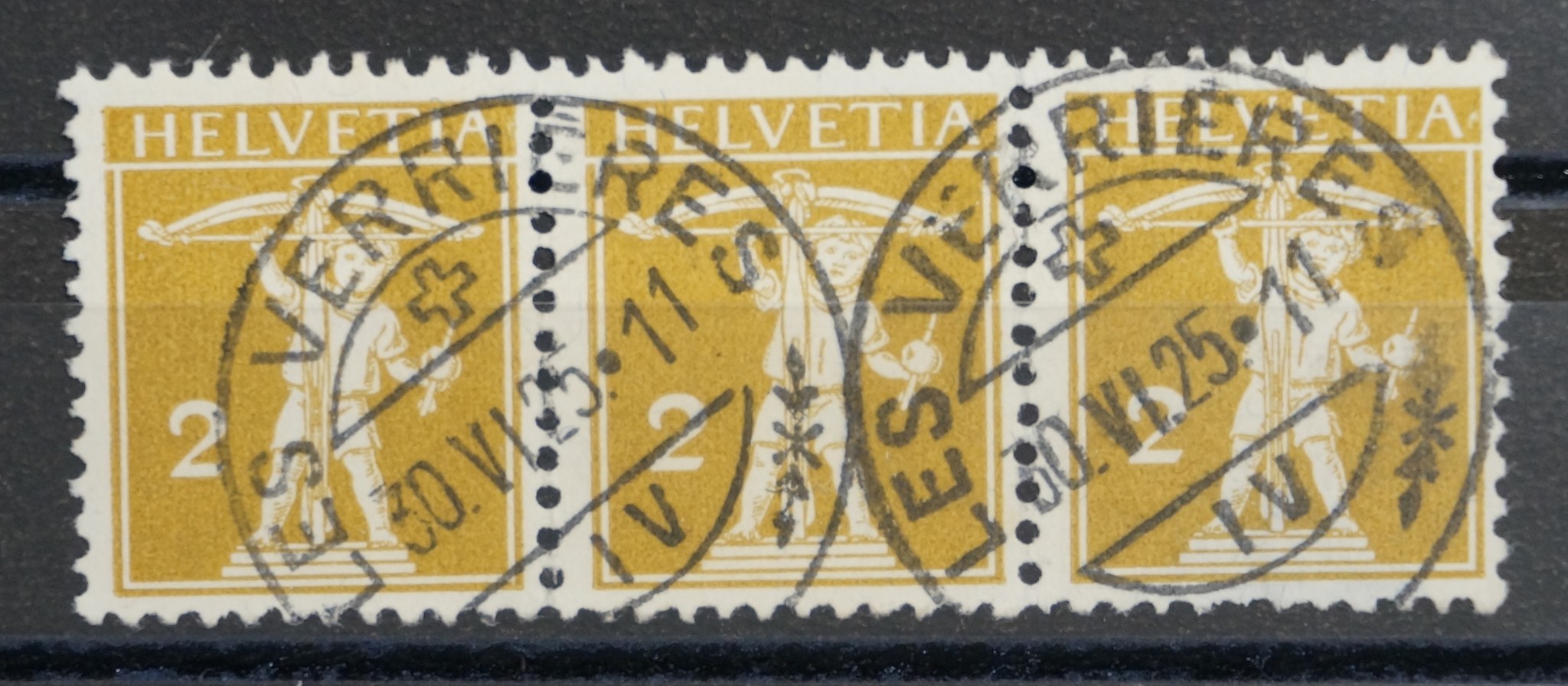 CH - Tellknabe - SBK Nr. 117 3er Streifen - Verrieres