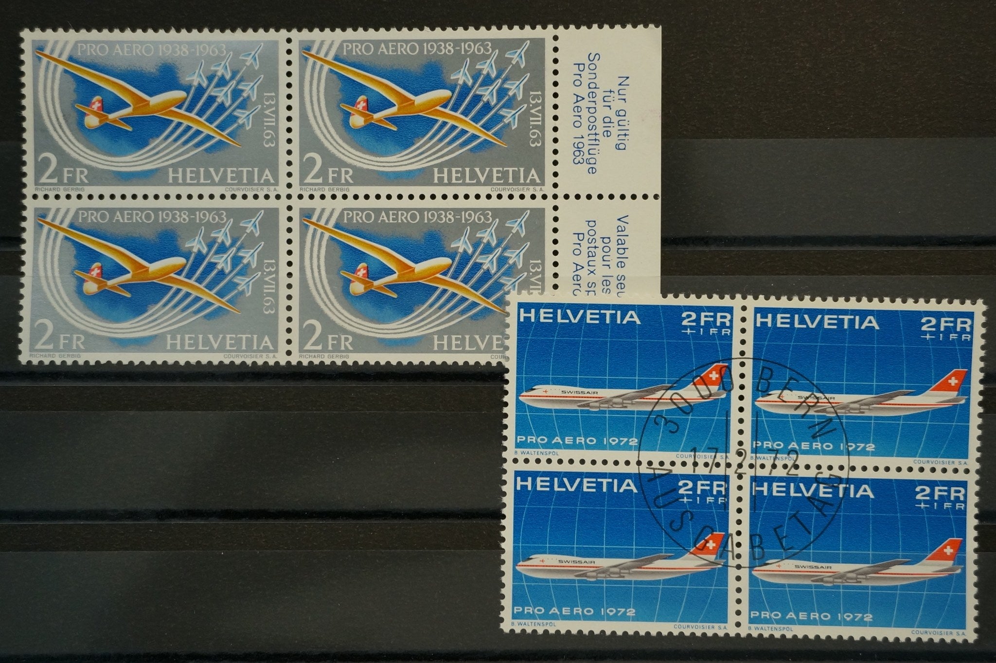 CH - Flugpost - SBK Nr. F46 ** & F47 gest. ab 1.--
