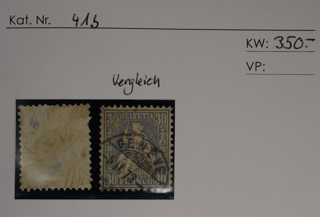 CH - Sitz. Helvetia - SBK Nr. 41b mit Vergleichsstück