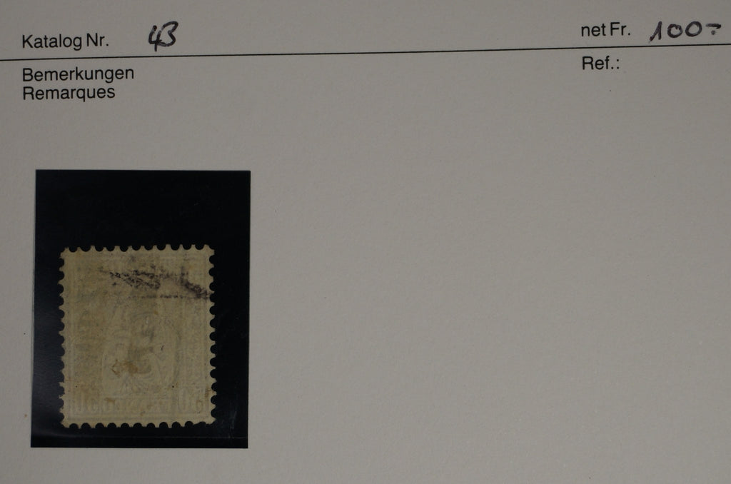 CH - Sitz. Helvetia - SBK Nr. 34 Stabstempel Lenzburg AG