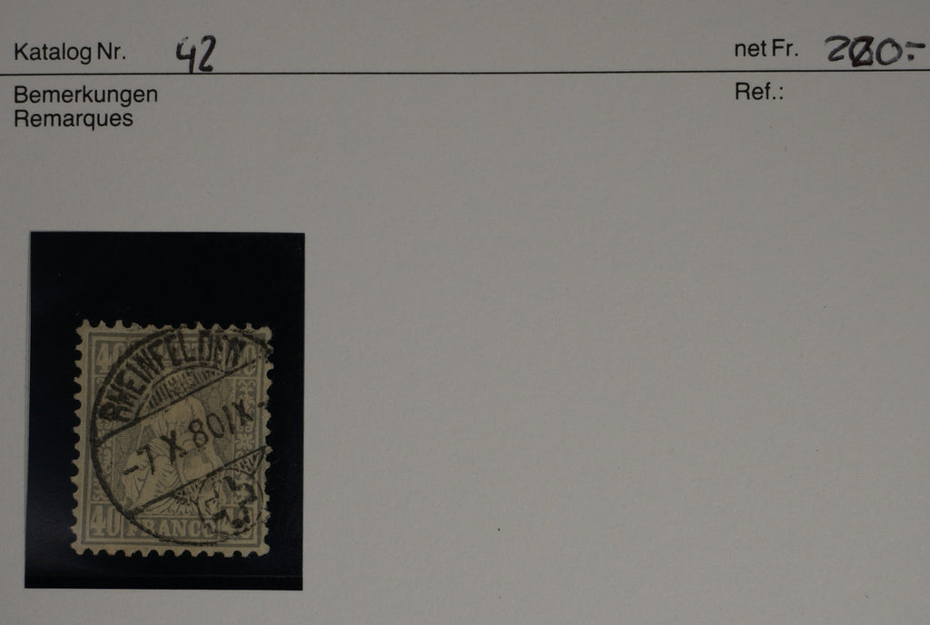 CH - Sitz. Helvetia - SBK Nr. 42 Vollst. Rheinfelden AG