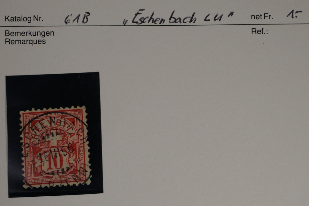 CH - Ziffermuster - SBK Nr. 61B - Vollstempel Eschenbach LU