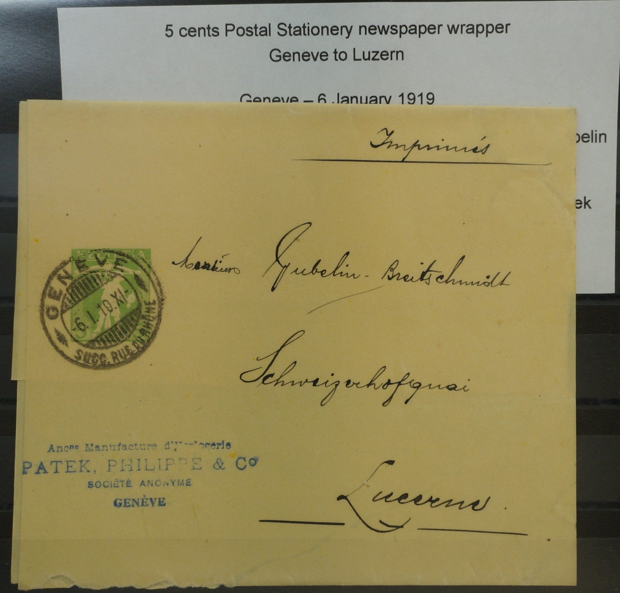 CH - Streifband - Genf nach Luzern - Stempel!!