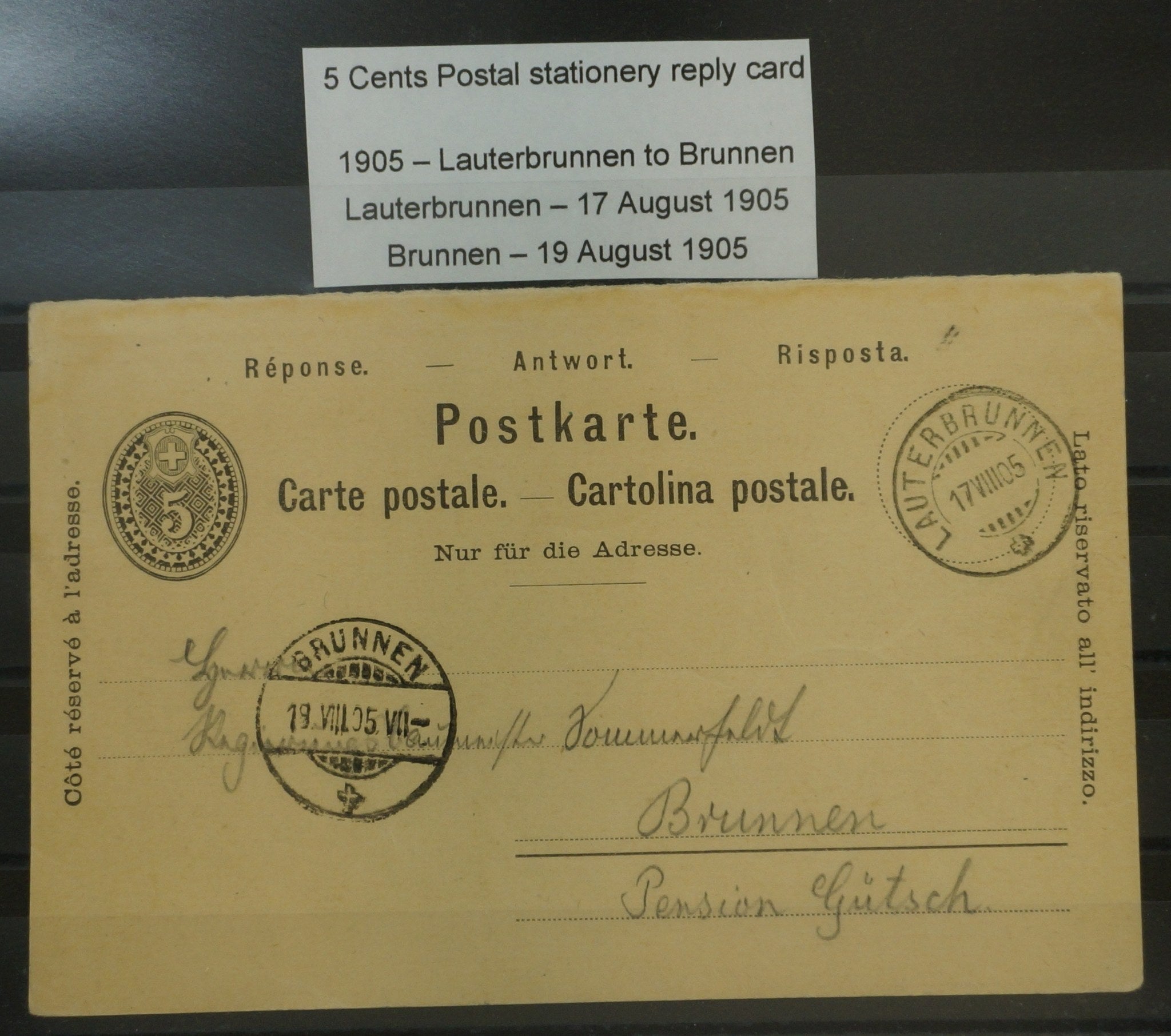 CH - Postkarte - Lauterbrunnen nach Brunnen
