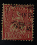CH - Sitz. Helvetia - SBK Nr. 38 mit Stempel Frankreich