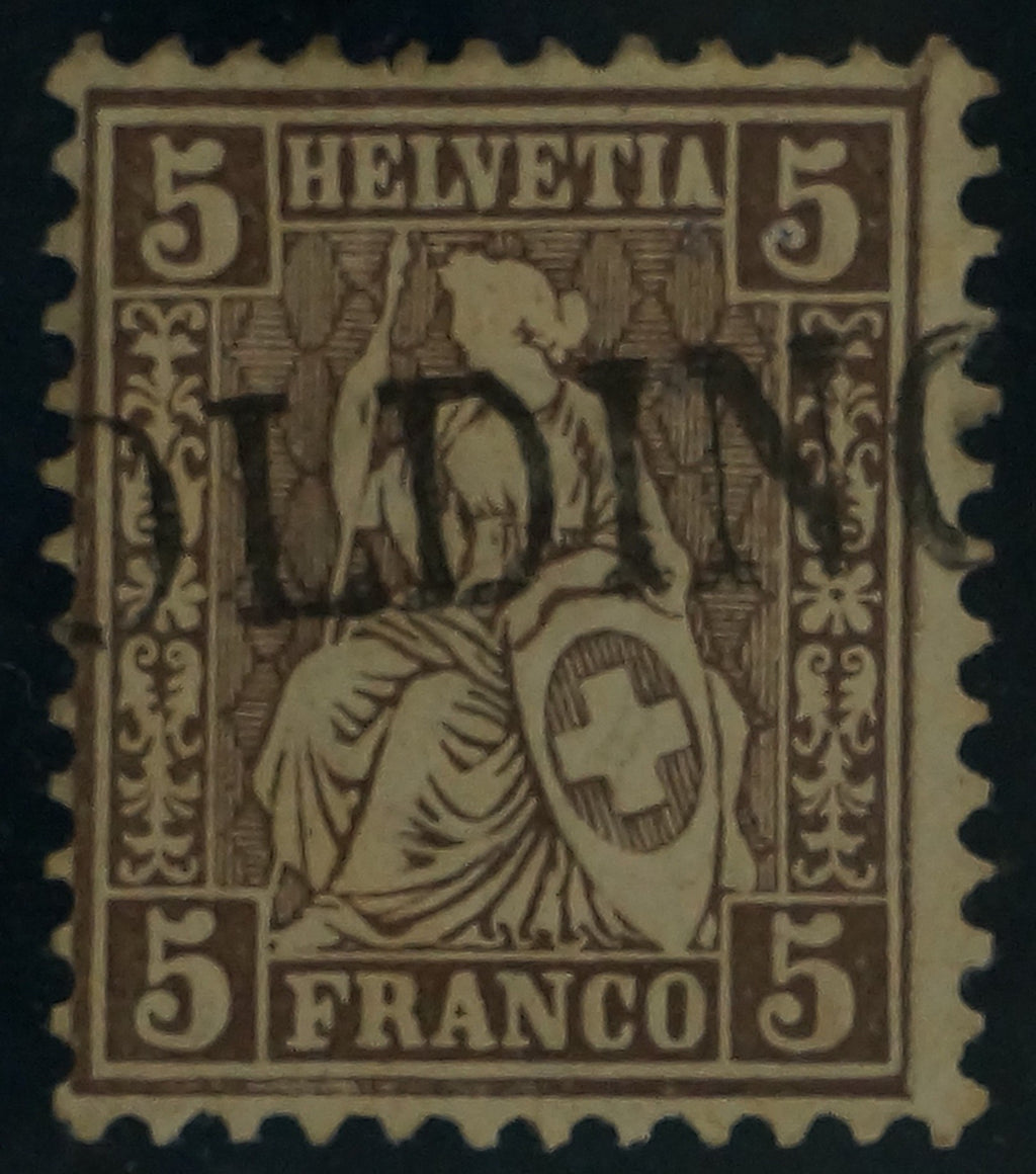 CH - Sitz. Helvetia - SBK Nr. 45 mit Stabstempel