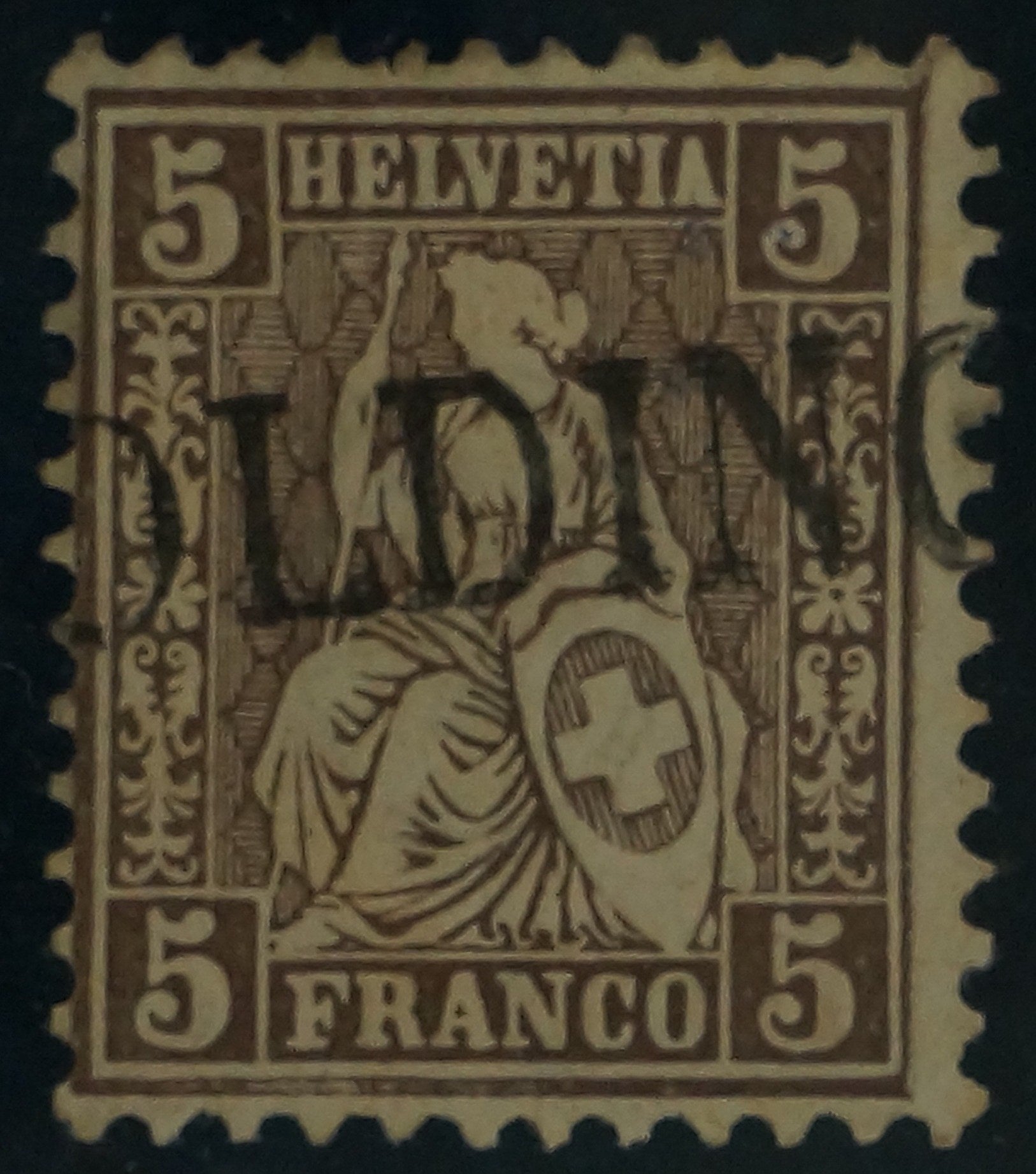 CH - Sitz. Helvetia - SBK Nr. 45 mit Stabstempel