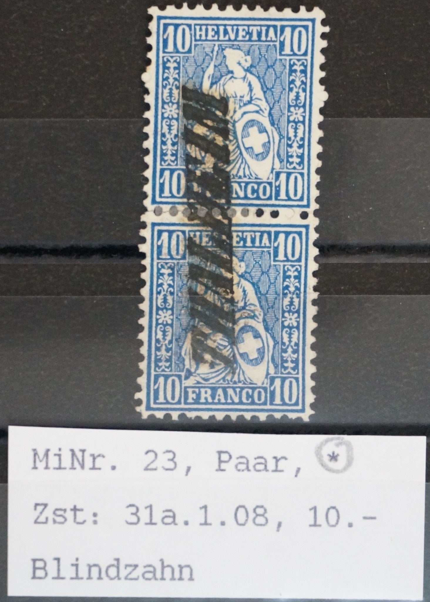 CH - Sitz. Helvetia - SBK Nr. 31 im Paar - Thalheim