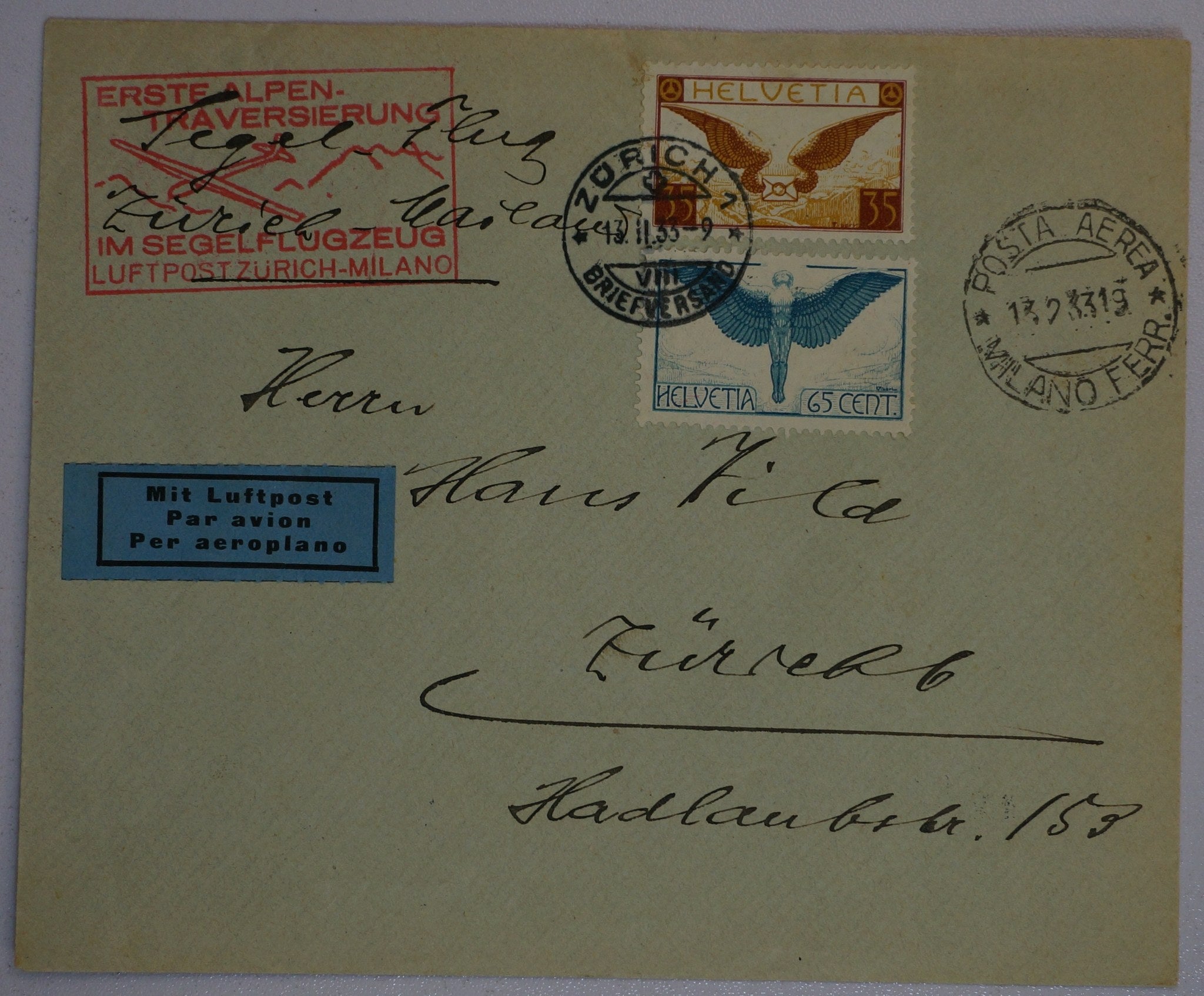 CH - Flugpost - Sonderflug - SF 33.1a