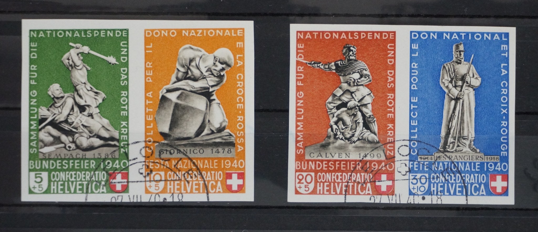 CH - Pro Patria - Bundesfeierblock - Ausschnitte - signiert