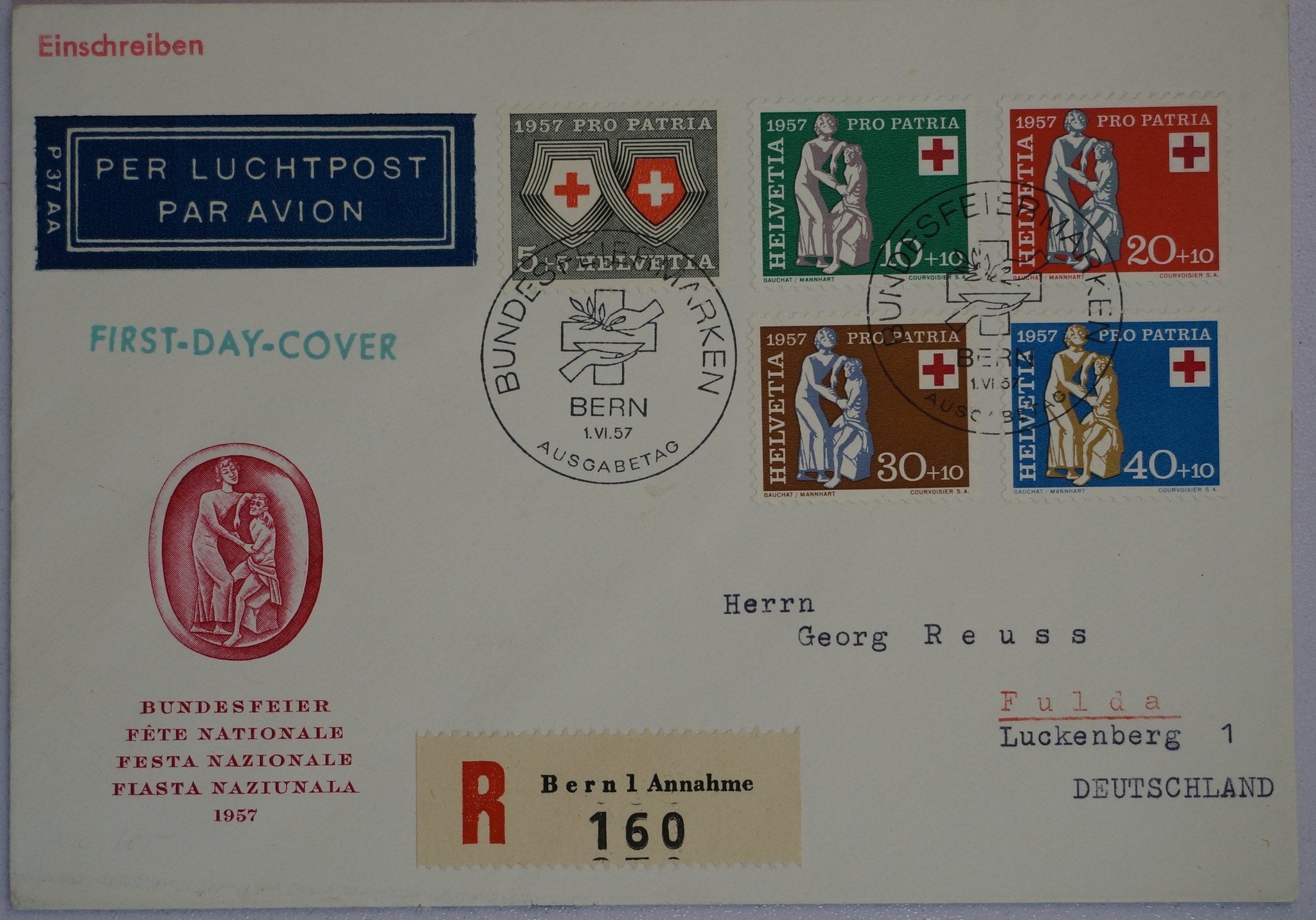 CH - Pro Patria - FDC's der Jahre 1957 / 1958 & 1960
