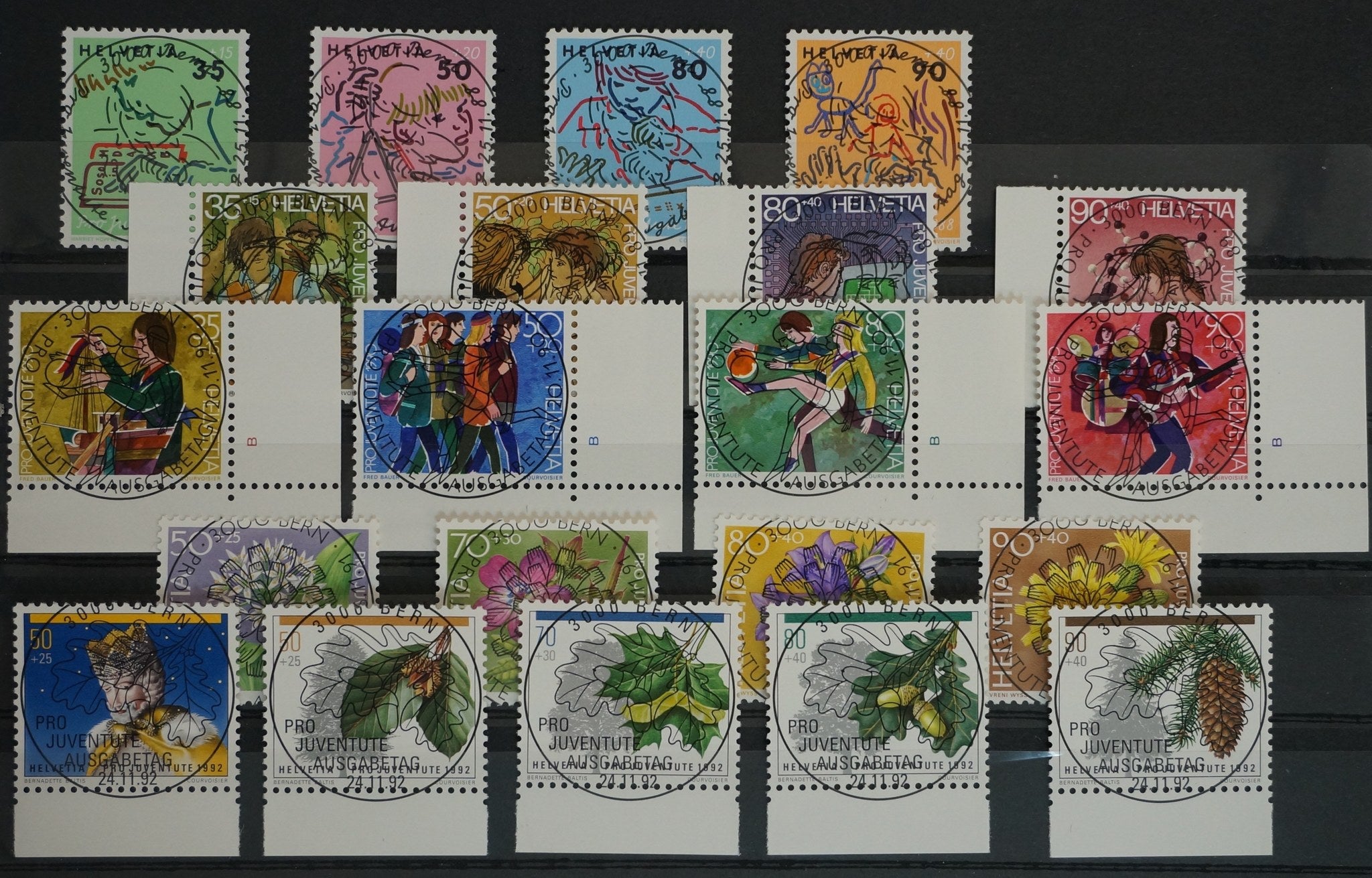 CH - Pro Juventute - ET Vollstempel JG 1988 bis 1992