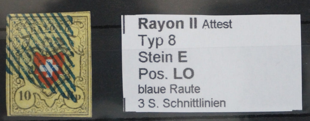 CH - Rayon II - SBK Nr.: 16II - Typ 8-Stein E/LO blaue Raute