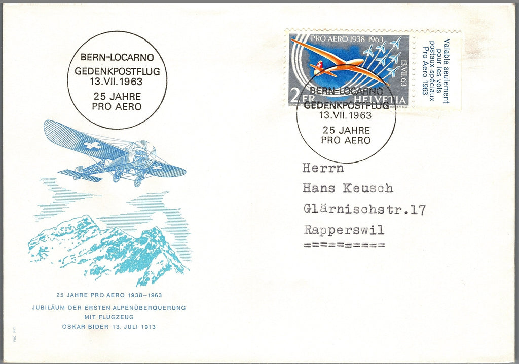 CH - Flugpost - Zst. Nr. F46 - FDC Konvolut mit Bogenränder
