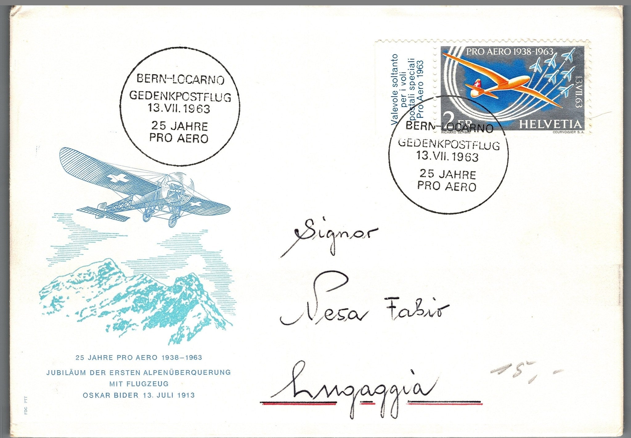 CH - Flugpost - Zst. Nr. F46 - FDC Konvolut mit Bogenränder