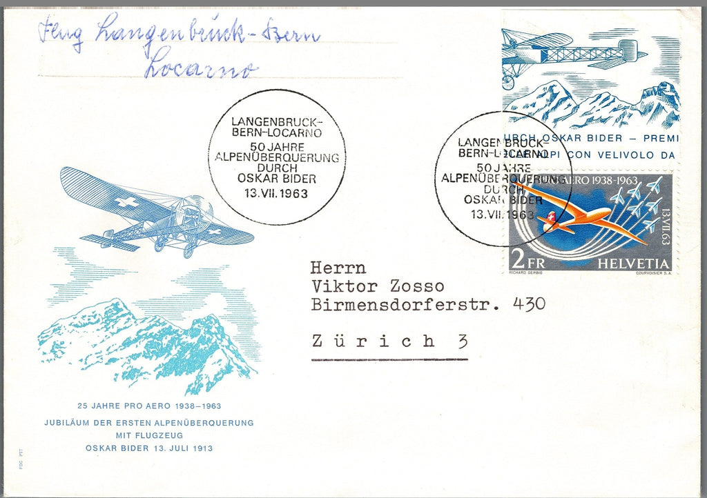 CH - Flugpost - Zst. Nr. F46 - FDC Konvolut mit Bogenränder