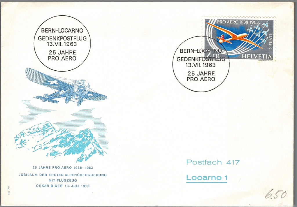 CH - Flugpost - Zst. Nr. F46 FDC Konvolut m.Rand + 4er Block