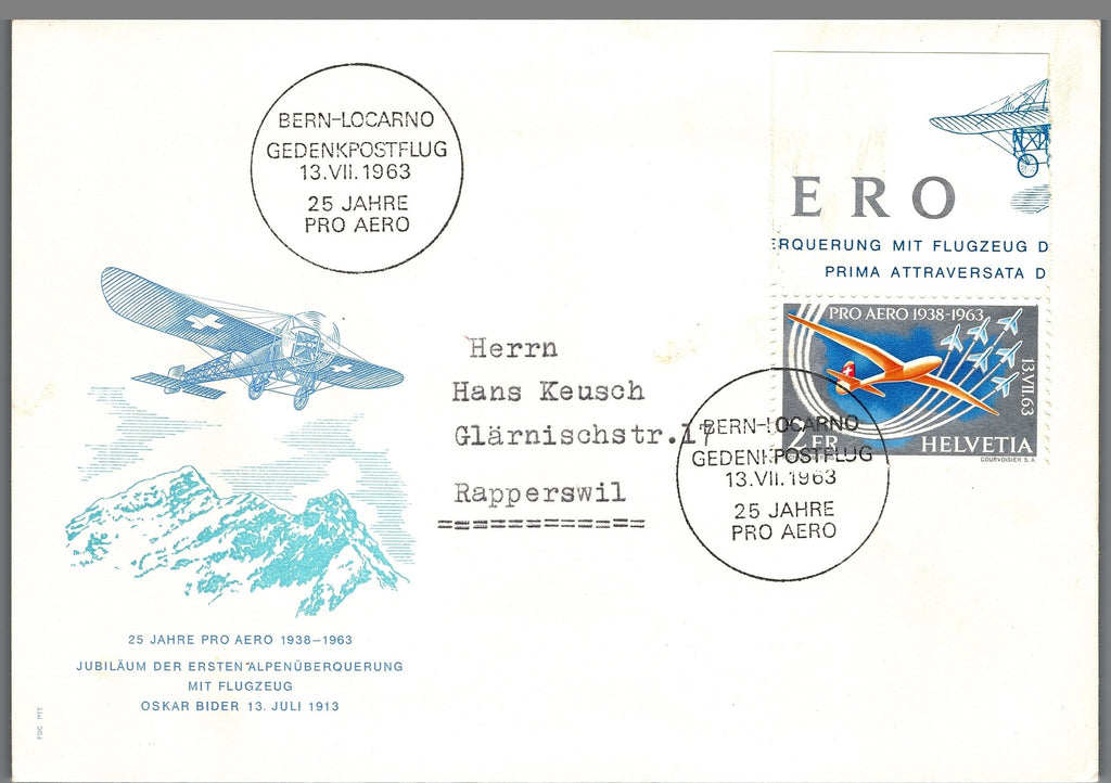 CH - Flugpost - Zst. Nr. F46 FDC Konvolut m.Rand
